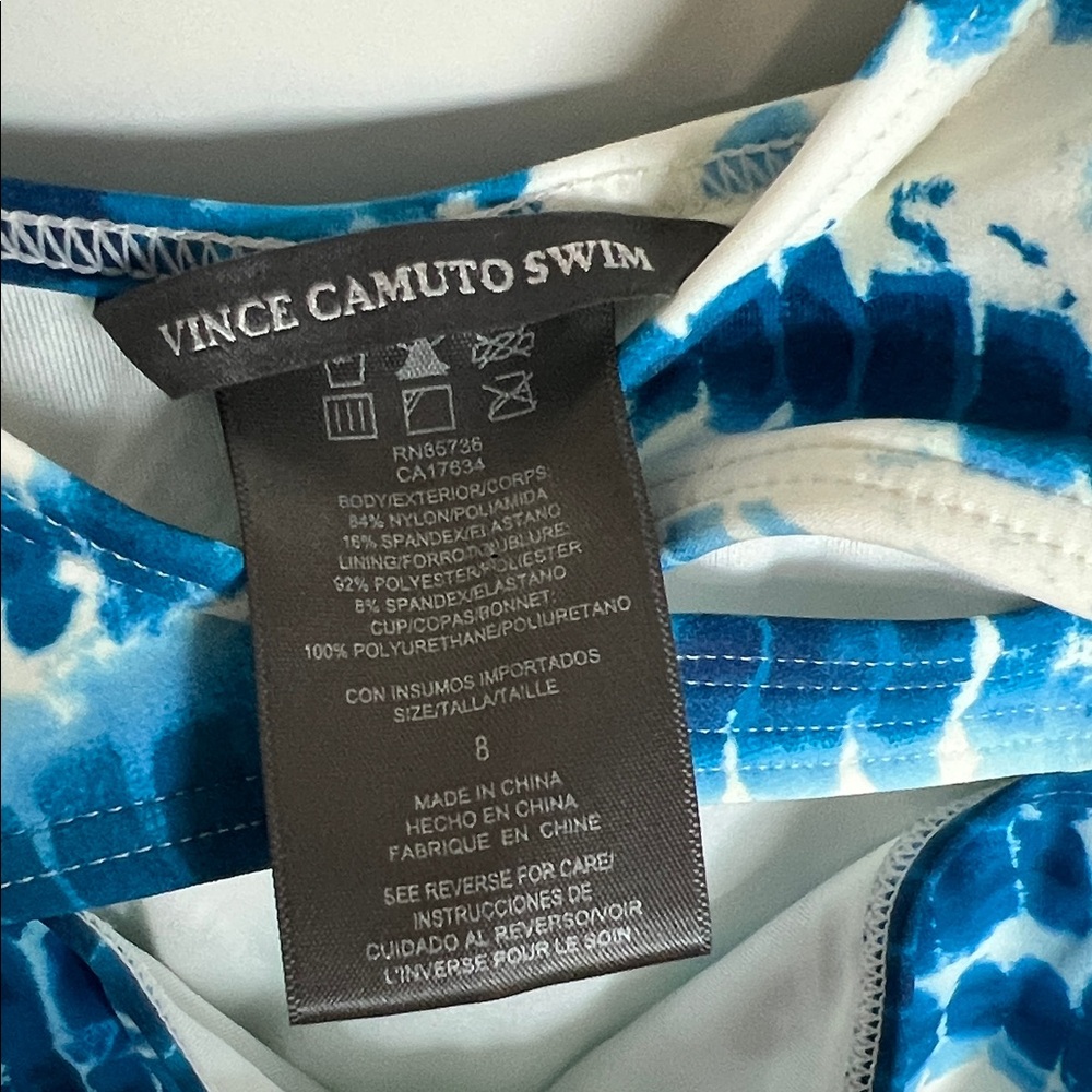Vince Camuto Azure Blue Tie-Dye One-Piece Swim - Picture 3 of 8
